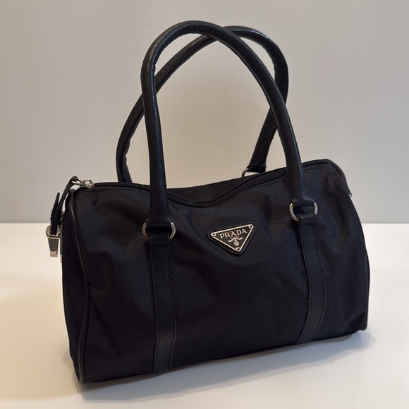 PRADA Vintage Nylon And Leather Handbag - Picture 2 of 9